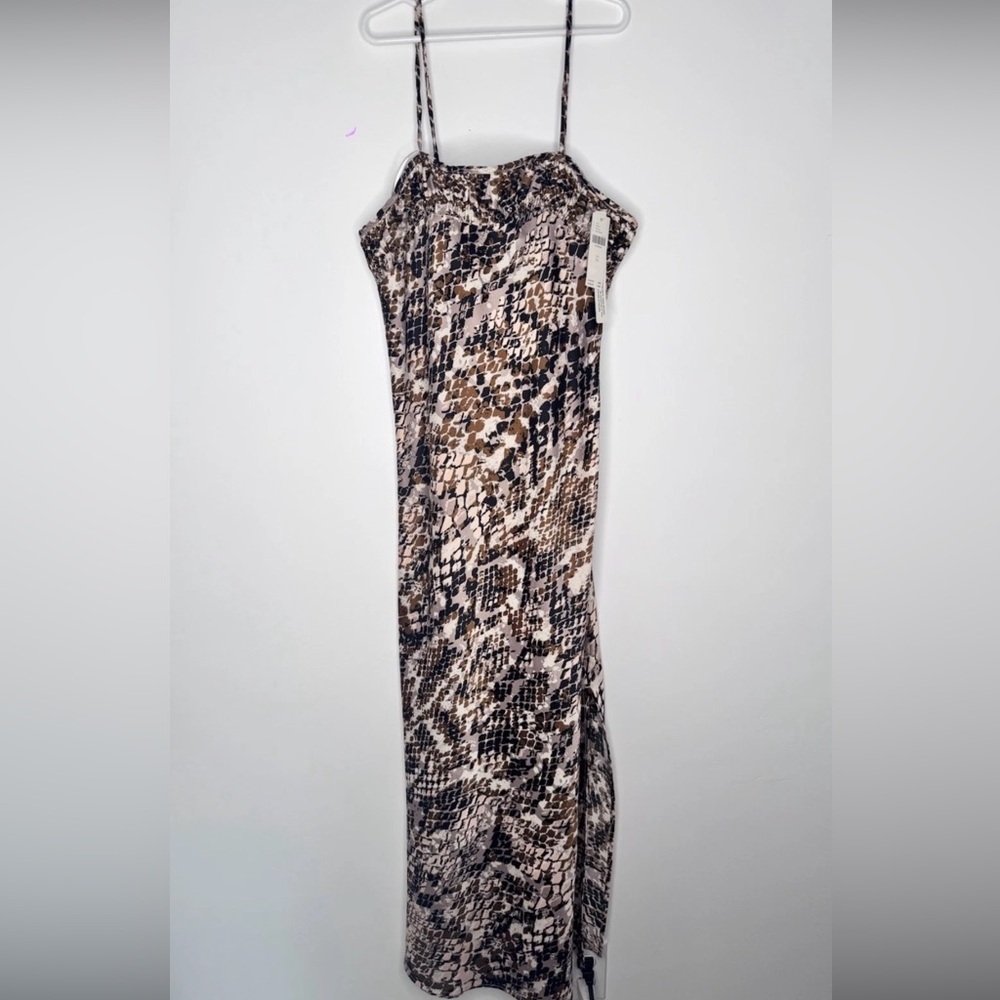 NWT! Anthropologie Neutral Snake Skin Midi Tank Dress XS Slip - Picture 5 of 6